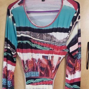 Kivenst High Fashion Half Backless Dress, Long Sleeve, Size XLarge